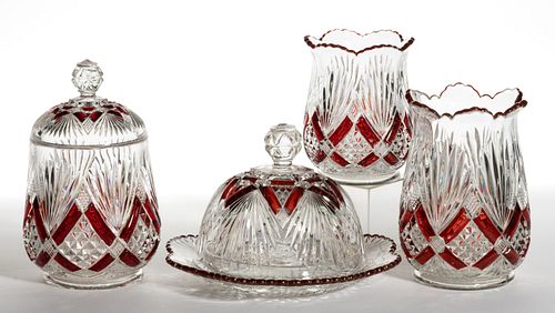 CHAMPION (OMN) - RUBY-STAINED FOUR-PIECE TABLE SET
