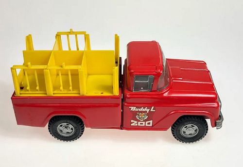 Buddy L Traveling Zoo Red Truck - Stamped Steel with Original Box 1960
