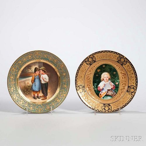Two Royal Vienna Porcelain Cabinet Plates