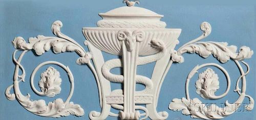 Wedgwood Solid Light Blue and White Jasper Mantle Plaque