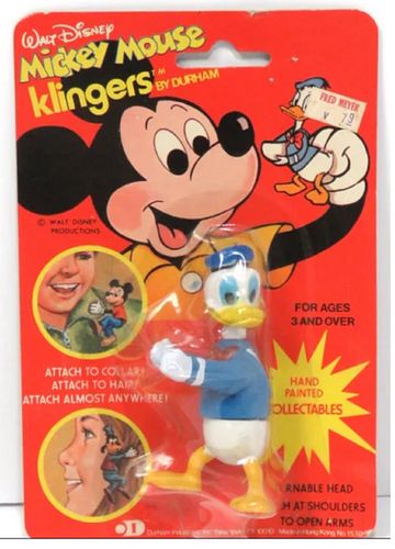 Disney Blister Pack Disneykins Donald Duck Clip On  Figurine WALT DISNEY 1972