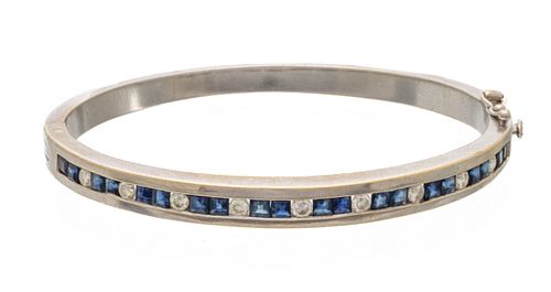 Sapphire, Diamond & 14kt Gold Bracelet, W 2.125'' L 2.5'' 28g