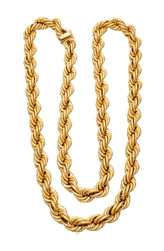 14kt Yellow Gold Rope Necklace L 30'' 81g
