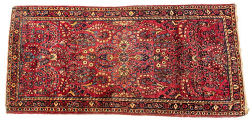Sarouk Persian Oriental Carpet C. 1920, W 2.5'' L 5.9''