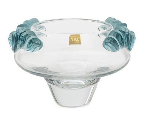 Lalique 'Persepolis' Crystal Centerpiece Bowl, H 7.5'' Dia. 11.5''