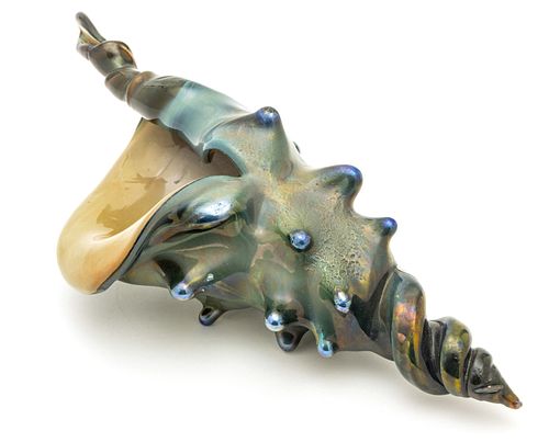 Murano Blown Glass Sea Shell W 7'' L 15''