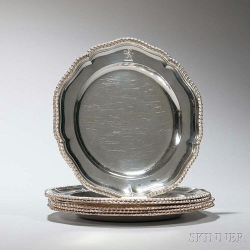 Six Victorian Sterling Silver Plates