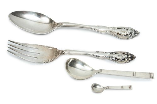 Gorham LaScala Serving Fork & Spoon, H. Nils Denmark Spoons L 8'' 7.3t oz 4 pcs