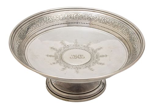 John C. Moore (New York City, 1907-1947) For Tiffany & Co. Sterling Silver Compote, H 2.5'' Dia. 6.5'' 8t oz