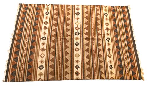 Southwestern Handwoven Wool Rug, 20th C., W 5' 3'' L 7' 10''