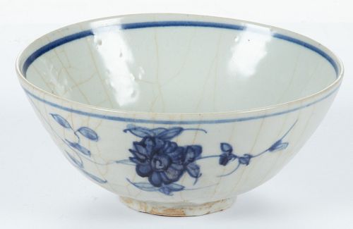Chinese Glazed Pottery Bowl, H 3'' Dia. 7''