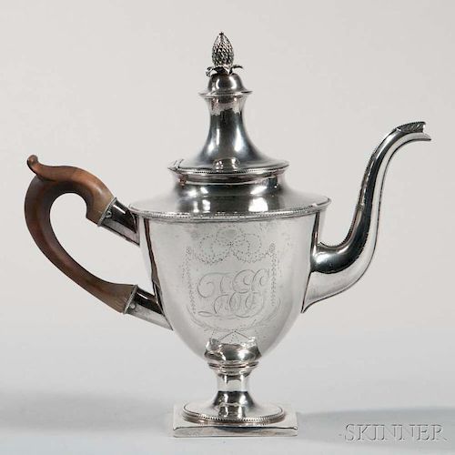 American Coin Silver Teapot
