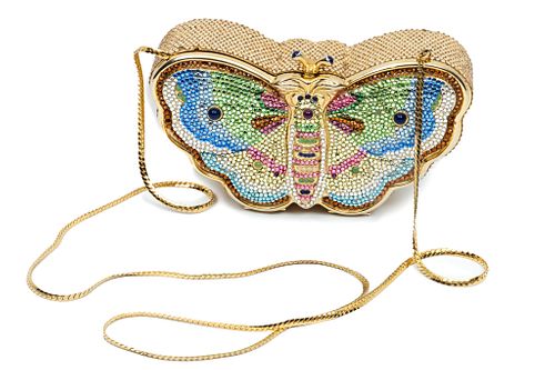 Judith Leiber Butterfly Crystal Minaudiere W 5.7''