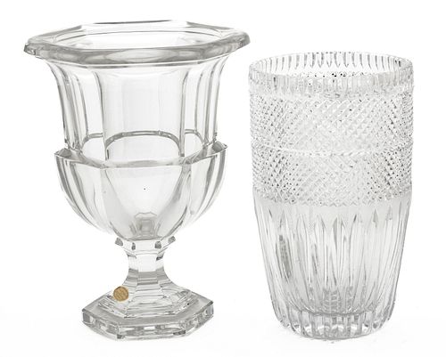Glass Vase + Urn Form Glass Vase H 10" H 9'' Dia. 5.5'' 2 pcs