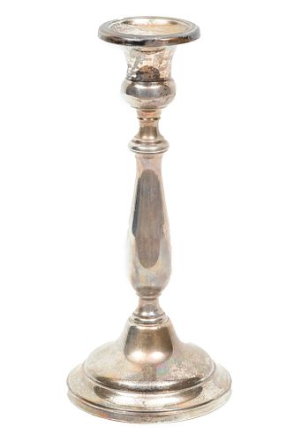 Sterling Silver Single Candletick By Frank M Whiting H 10''
