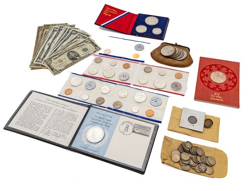 American Silver Coins, Mint Sets, Comemorative Medals & Paper Bills, 70 pcs