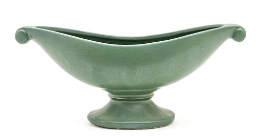 Green Compote Signed Mc Coy,USA, 11"L.