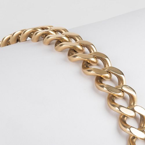 Large 14k Gold Open Cuban Link Bracelet