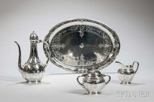 Four-piece Tiffany Sterling Silver Coffee Service