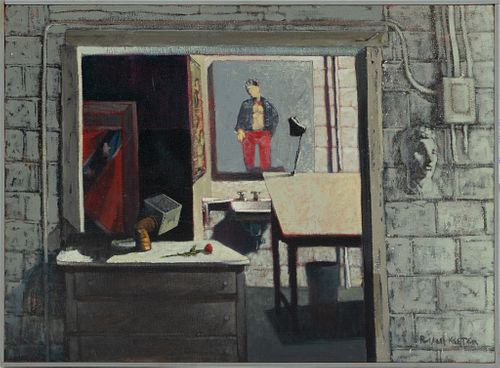 Russell Keeter (American, 1935-1991) Oil On Canvas, Artist's Studio, H 17.75'' W 24''