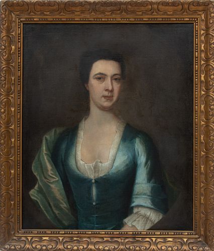 English School. Portrait Of Catherine Goldsmith C. 18th C., H 30'' W 25''