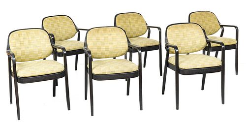 Don Pettit For Knoll International (American) Mid Century Modern Bentwood Chairs Group Of Six H 32'' W 22.5'' Depth 22''