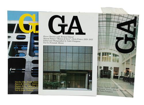 Global Architecture Softcover Trade Magazines, Published By A.D.A. Edita Tokyo Co., Ltd. H 14.37'' W 10.25'' 56 pcs