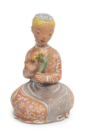 R. Murray Pottery (American) Figure Of A Young Woman, H 8.5'' W 5.5''