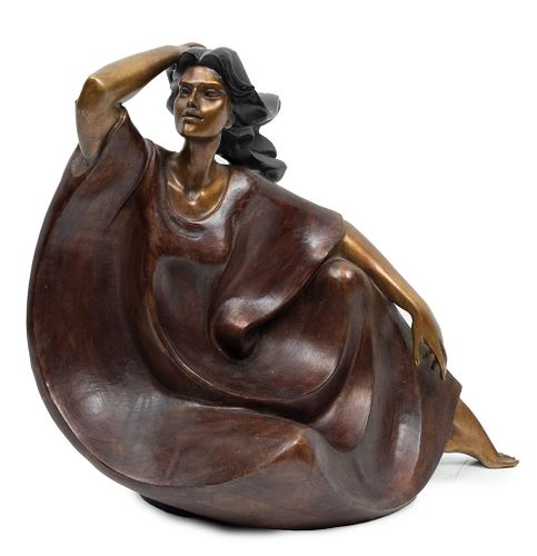 Victor Gutierrez (Mexican, B. 1950) Bronze Sculpture, 1992, H 15'' W 9.5'' L 16''