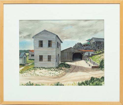 Norman MacLeish, 1890 - 75, Watercolor, Farmhouse, H 15'' W 19''