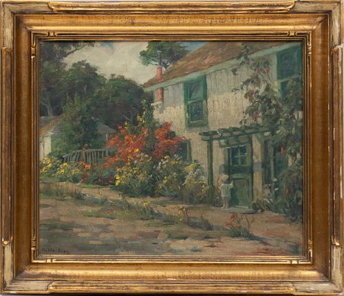 Sarah Noble Ives (American, 1864-1944) Oil On Canvas, Doorway In Pacific Grove California, H 14'' W 17''
