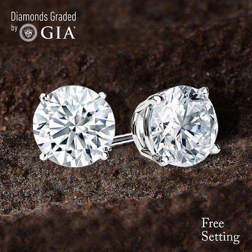 6.02 carat diamond pair, Round cut Diamonds GIA Graded 1) 3.01 ct, Color D, VS1 2) 3.01 ct, Color E, VS2. Appraised Value: $534,200 