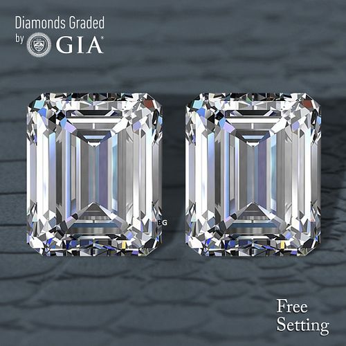 12.02 carat diamond pair, Emerald cut Diamonds GIA Graded 1) 6.01 ct, Color H, VS2 2) 6.01 ct, Color I, VS2. Appraised Value: $804,500 