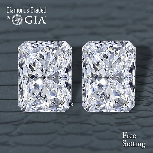 6.01 carat diamond pair, Radiant cut Diamonds GIA Graded 1) 3.00 ct, Color D, VS2 2) 3.01 ct, Color E, VS2. Appraised Value: $348,100 