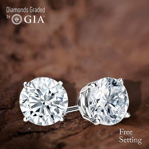 6.02 carat diamond pair, Round cut Diamonds GIA Graded 1) 3.01 ct, Color G, VS2 2) 3.01 ct, Color G, SI1. Appraised Value: $304,700 