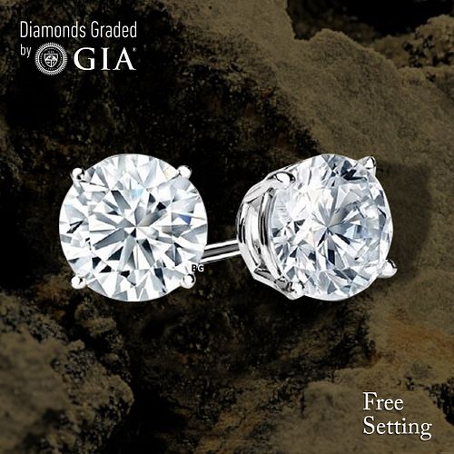 4.43 carat diamond pair, Round cut Diamonds GIA Graded 1) 2.21 ct, Color G, VS1 2) 2.22 ct, Color G, VS1. Appraised Value: $184,300 