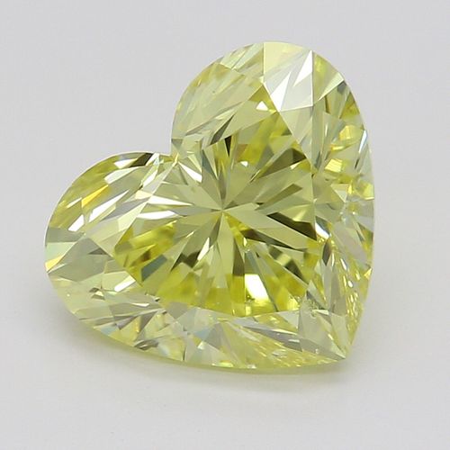 1.51 ct, Natural Fancy Intense Yellow Even Color, SI1, Heart cut Diamond (GIA Graded), Appraised Value: $54,300 