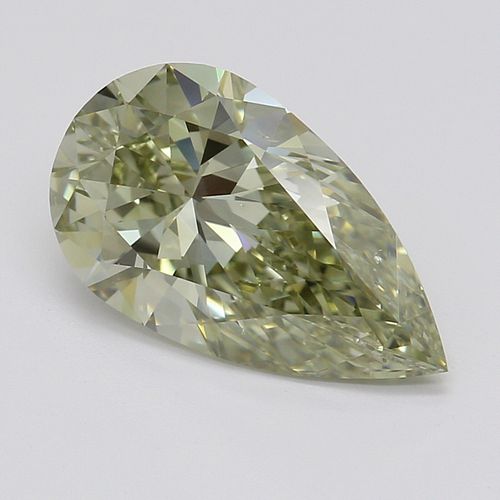 1.50 ct, Natural Fancy Grayish Greenish Yellow Even Color, VS2, Pear cut Diamond (GIA Graded), Appraised Value: $71,600 