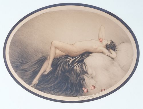 Pair of Louis Icart Etchings - "Eve" & "Venus"