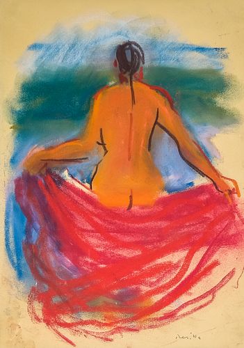 Paul Resika, "Nude with Red" (1987)