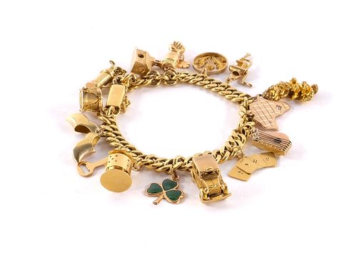 18 Karat Gold Charm Bracelet