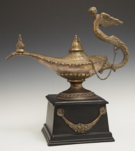 Large Empire Style Brass Aladdin's Lamp Figure, 20