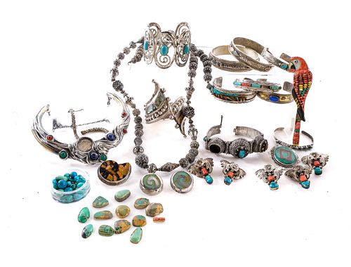As-Is Silver Jewelry and Assorted Stones