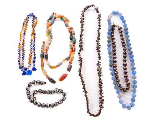 Glass Bead, Stone and Seed Necklaces
