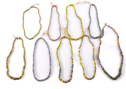Nine Strands of Venetian Glass Trade Beads