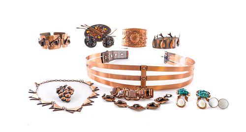 17-Piece Copper Jewelry and Accessories Group