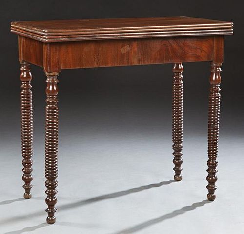 French Louis Philippe Carved Walnut Games Table, 1