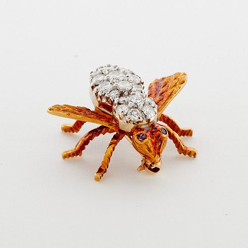 Herbert Rosenthal 18K Gold & Diamond Bee Pin