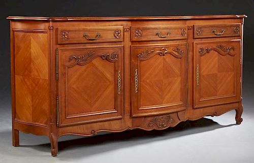 French Louis XV Style Carved Cherry Bowfront Bombe