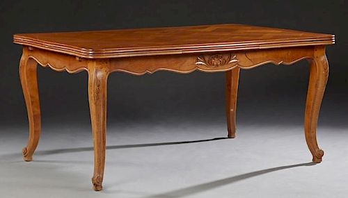 French Carved Cherry Louis XV Style Draw Leaf Dini